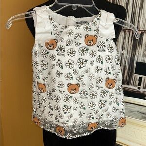 Moschino White and Brown Kids Dress